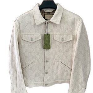 🚩steal authentic Gucci Off-White Monogram Jacket for Men